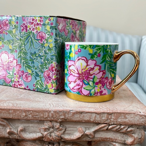 Lilly Pulitzer Seasalt Blue “Fruity Flamingo”Mug  - New - Picture 4 of 10